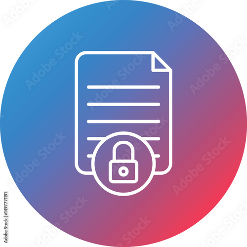 Data Security Line Gradient Circle Background Icon