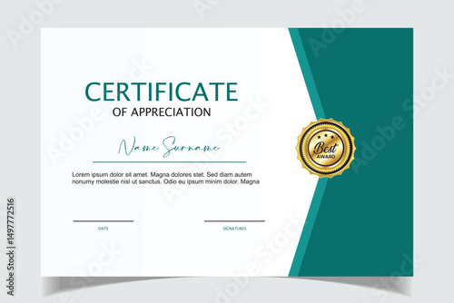 modern diploma certificate award template design, vector illustration
