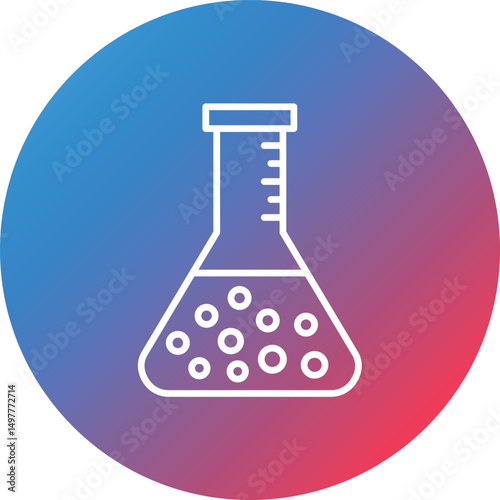Flask Line Gradient Circle Background Icon