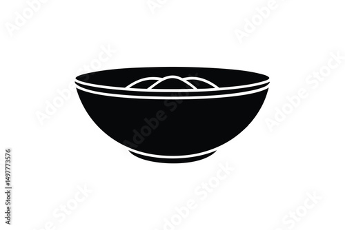 Simple silhouette of a bowl filled with food