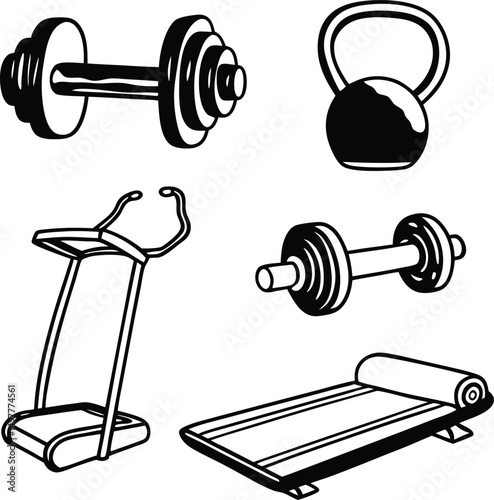 dumbbell on white background
