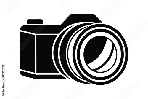 Black silhouette camera icon photography equipment image