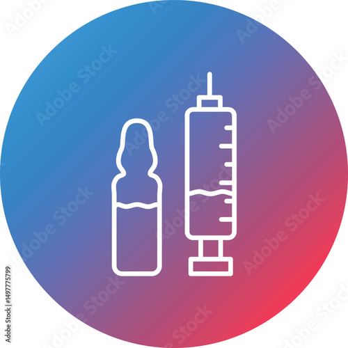 Ampoule Line Gradient Circle Background Icon