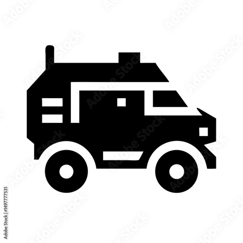 Mine-resistant ambush protected vehicle icon, for military applications