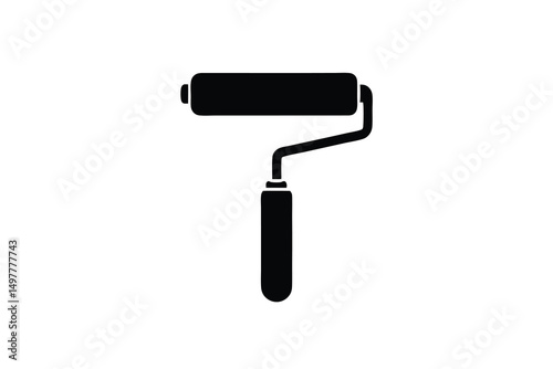 Paint roller silhouette icon home improvement tool