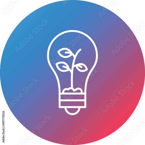 Ecologic Bulb Line Gradient Circle Background Icon