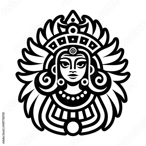 A glyph style icon of chalchiuhtlicue