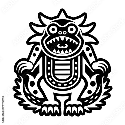 A solid style icon of cipactli