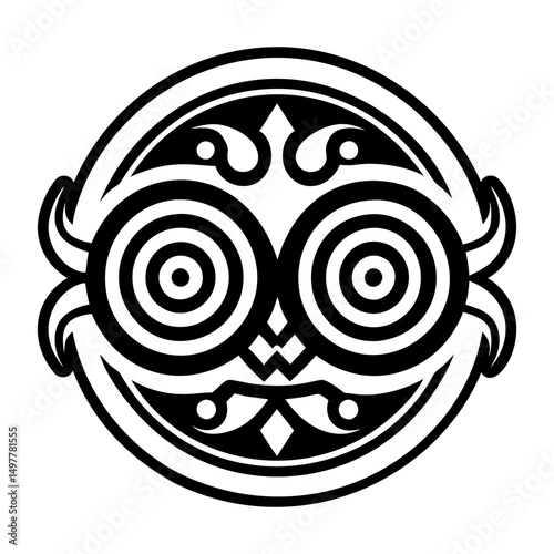 Double spiral icon in glyph style