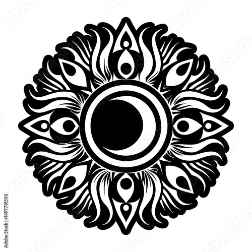 A solid style icon of eclipse