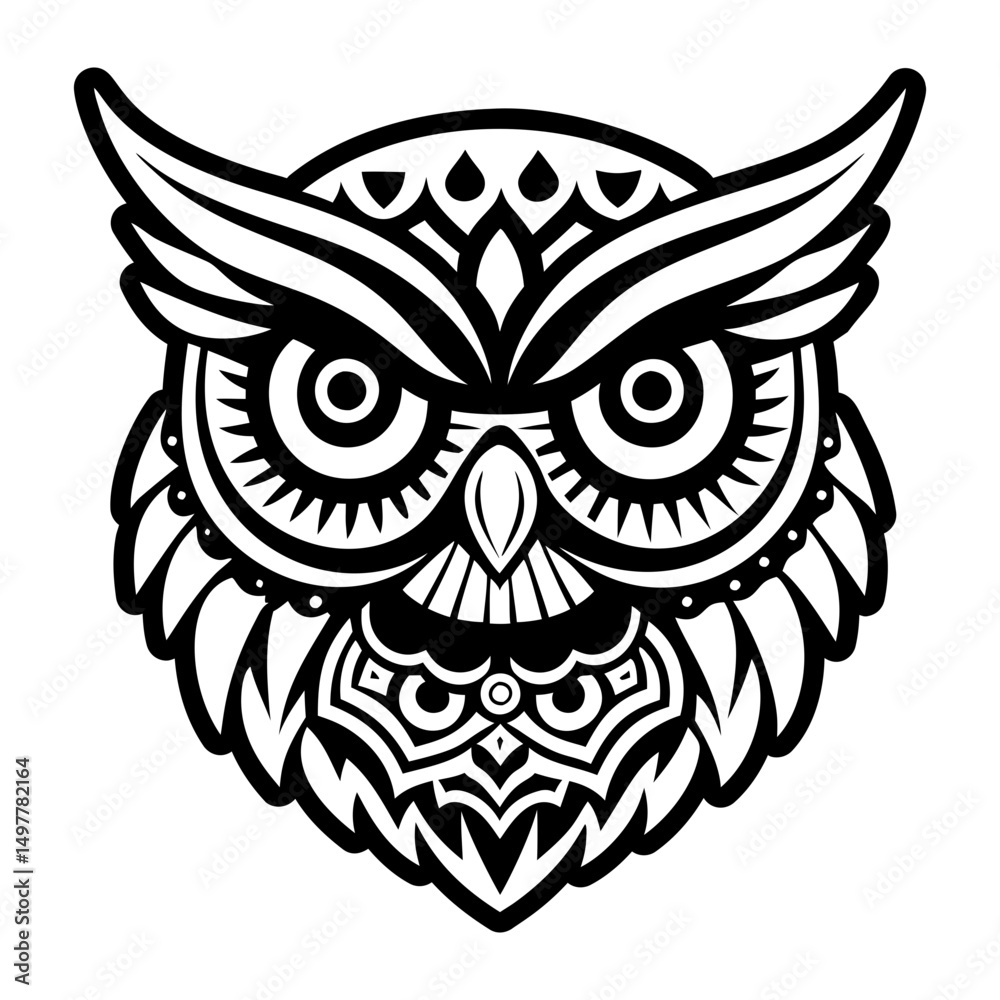 A glyph style icon of owl A glyph style icon of owl