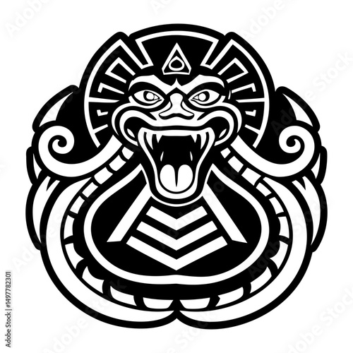 A solid style icon of kukulkan