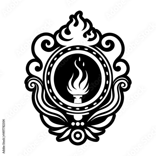 Fire mirror icon in solid style