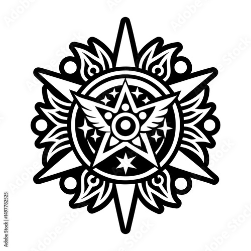 Celestial star icon in solid style