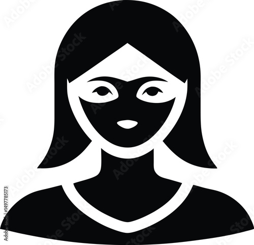 woman with mask vector icon.Air pollution line icon, vector graphics, editable stroke icon, eps .
