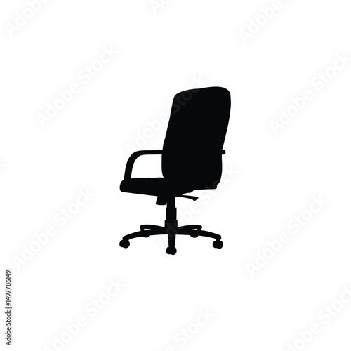 Silhouette of office chair on white background