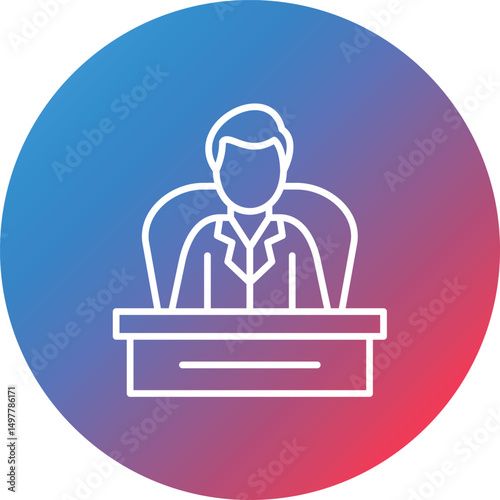 CEO Line Gradient Circle Background Icon