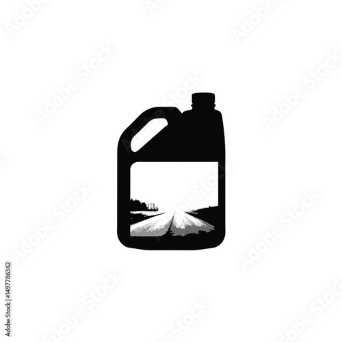 silhouette of oil container on white background