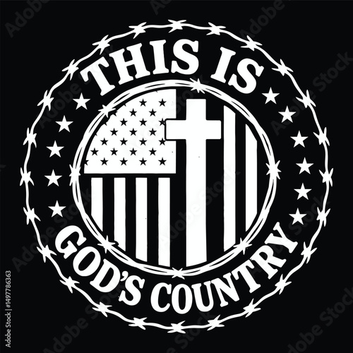 God's Country Patriotic Cross Design