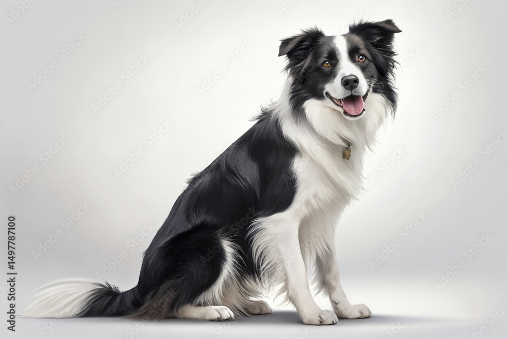 Fototapeta premium Studio Portrait of a Happy Border Collie Dog