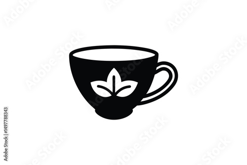 Teacup silhouette icon herbal tea drink beverage