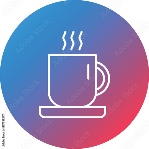 Coffee Line Gradient Circle Background Icon