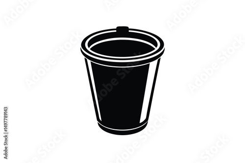 Black silhouette of a disposable coffee cup
