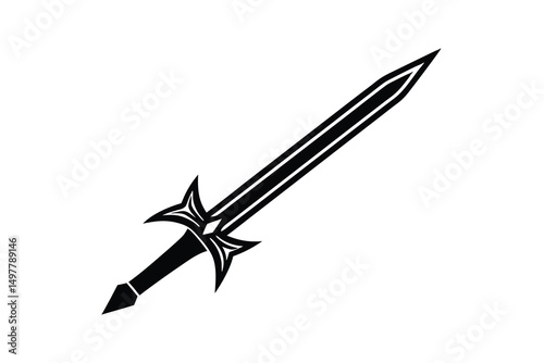 Black silhouette of a fantasy sword design