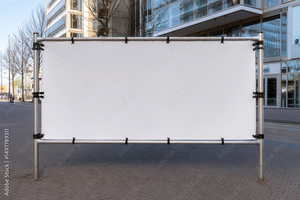 Obraz premium Empty billboard on a city street.