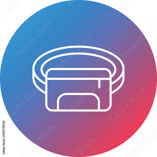 Waist Bag Line Gradient Circle Background Icon