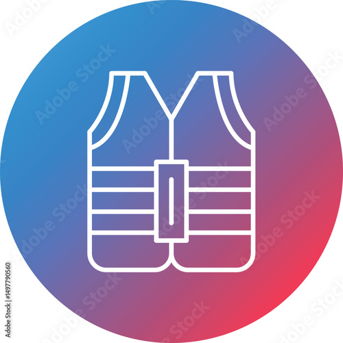 Vest Line Gradient Circle Background Icon