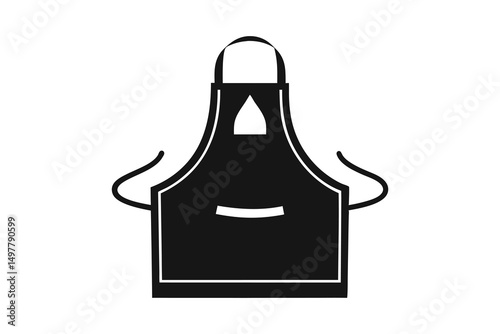 Apron silhouette white background
