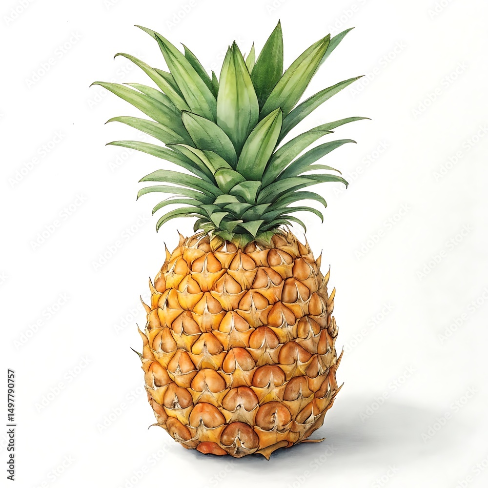 Fototapeta premium Pineapple Fruit with White Background