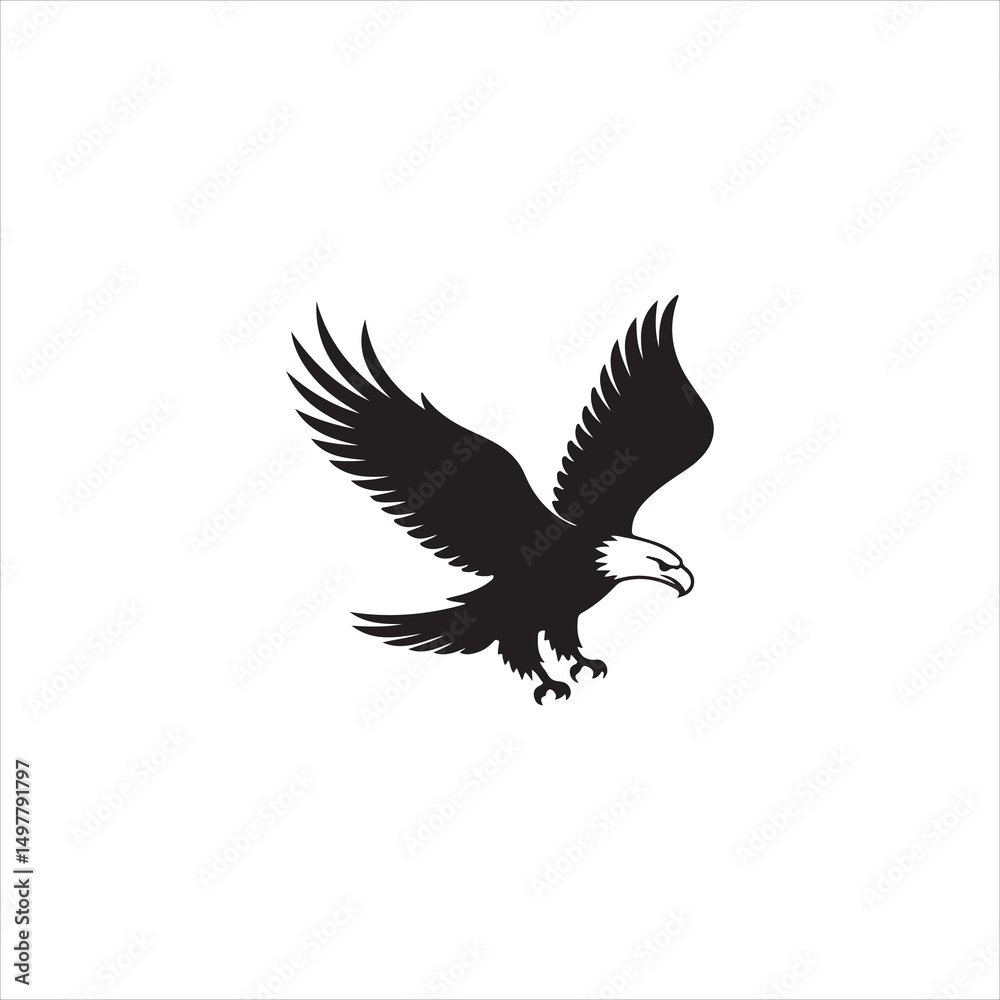 Fototapeta premium Majestic eagle silhouette logo design