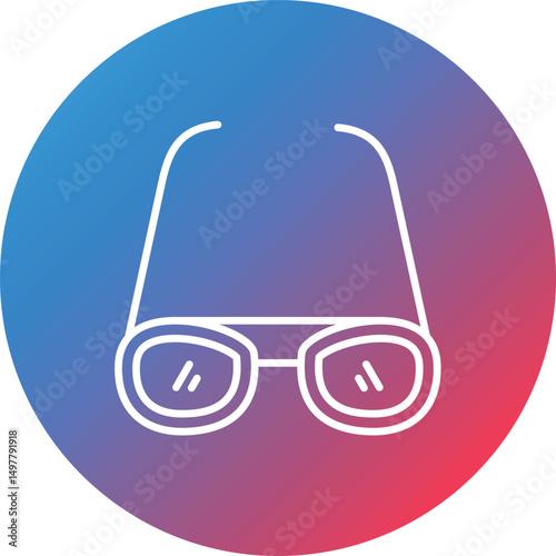Sunglasses Line Gradient Circle Background Icon