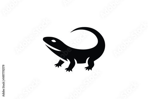 simple and unobtrusive reptile vector silhouette illustration isolated in white background