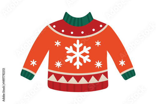 Christmas ugly sweater isolated white background