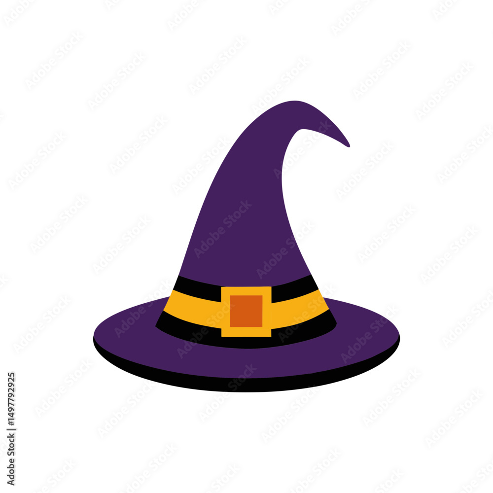 Fototapeta premium Vector illustration of a witch hat for Halloween
