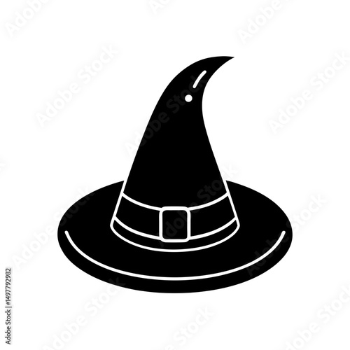 Vector illustration of a witch hat for Halloween