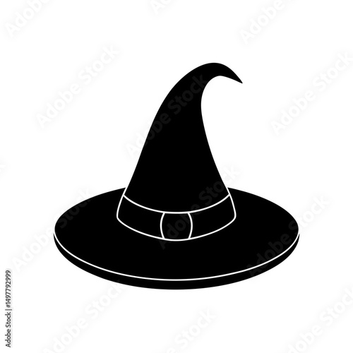 Vector illustration of a witch hat for Halloween