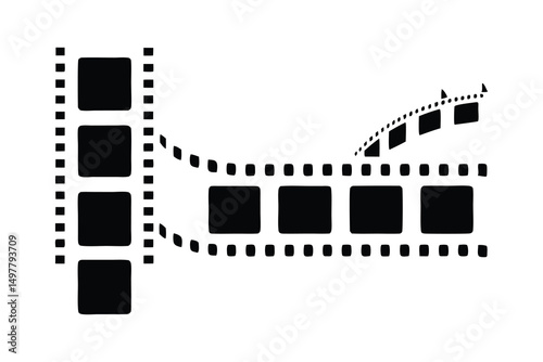 Film strip vector illustration with blank frames, perfect for cinema, photography, and vintage design