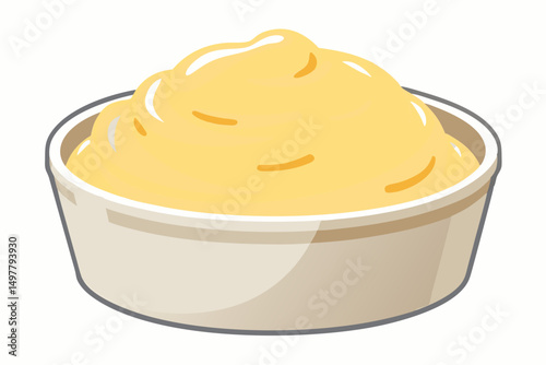 Creamy Yellow Sauce in a Small Paper Cup