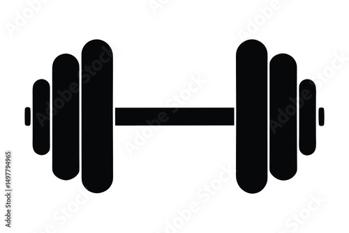 DUMBBELL Icon Solid Style. Vector Icon Design Element for Web Page, Mobile App, UI, UX Design