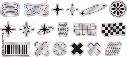 Iridescent Y2K Holographic Sticker Pack