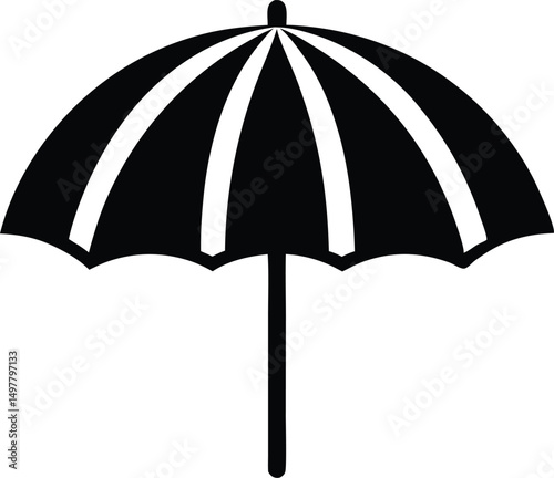 beach umbrella vector icon.Summer vacation tropical  lifestyle and paradise theme Vector.