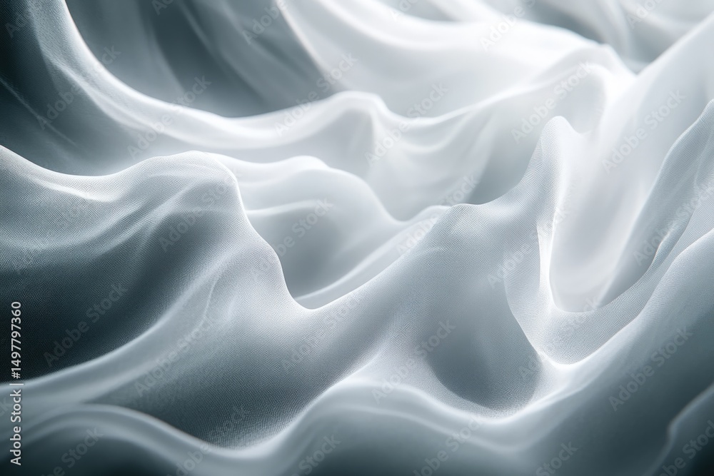 Obraz premium Flowing white fabric, abstract texture