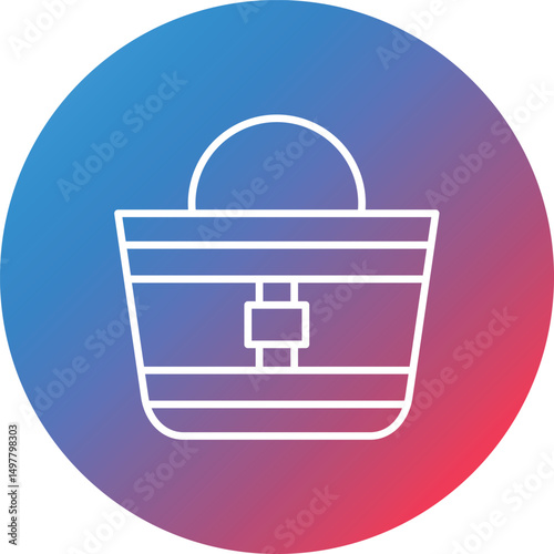 Totebag Line Gradient Circle Background Icon