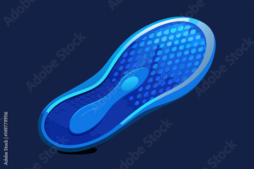 Abstract Blue Insole Design for Athletic Shoes