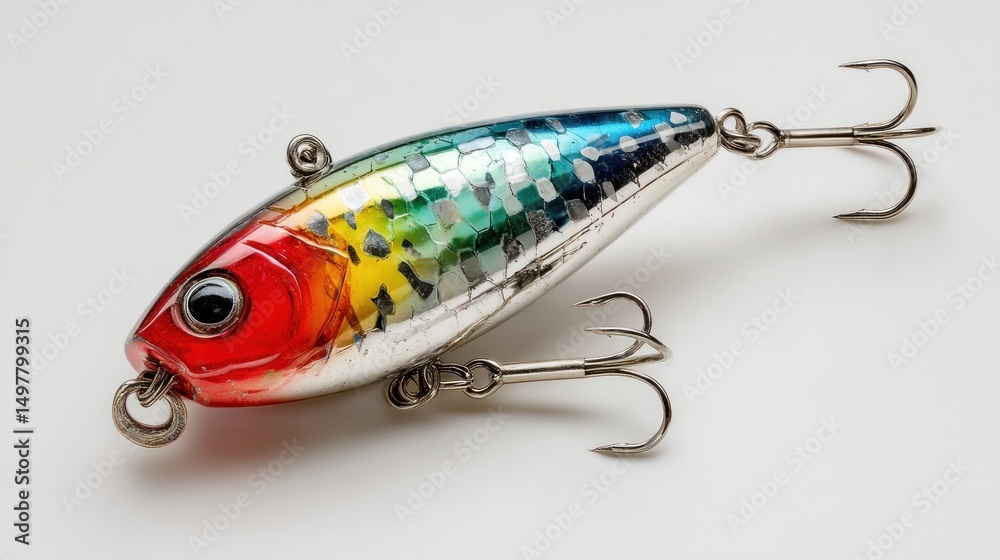 Colorful Fishing Lure with Metallic Finish and Triple Hooks for Anglers and Fishing Enthusiasts Colorful Fishing Lure with Metallic Finish and Triple Hooks for Anglers and Fishing Enthusiasts