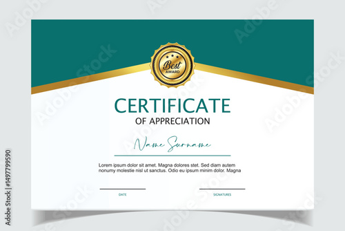 modern diploma certificate award template design, vector illustration
